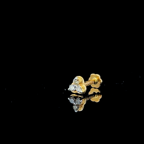 Trinity Glow Pure Gold Nose Pin - Image 2